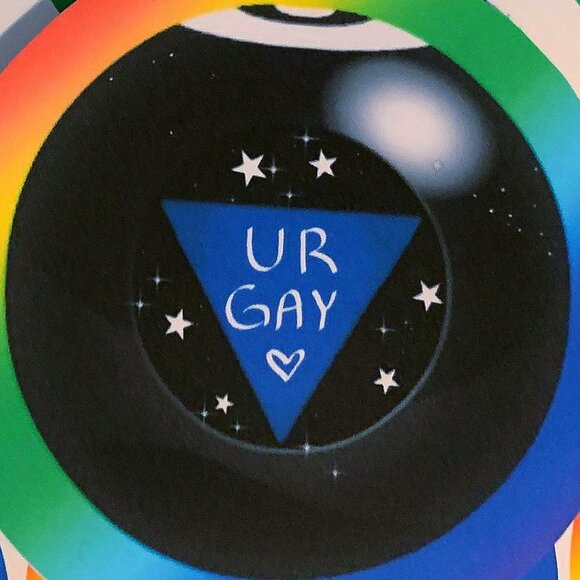 Other - Handmade - EightBall Pride Sticker: Kawaii Rainbow Glossy LGBTQIA Gift